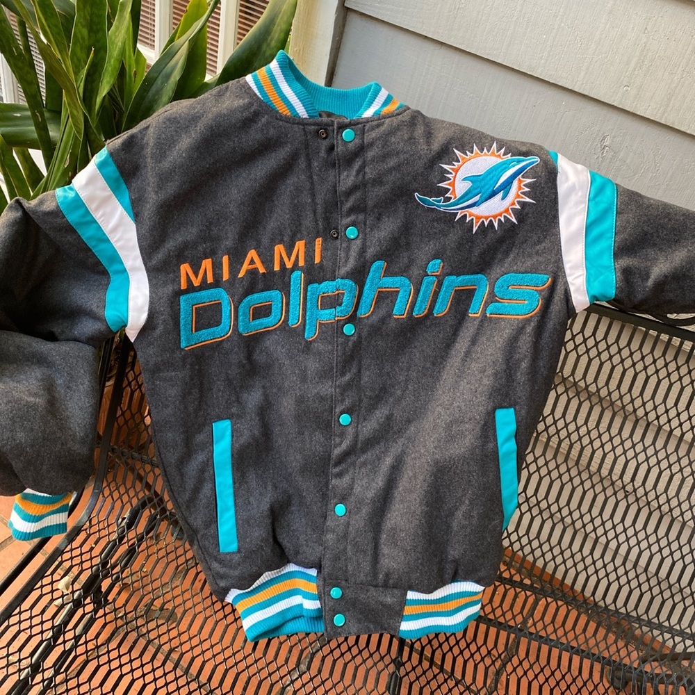 NFL Miami dolphins reversible bomber jacket